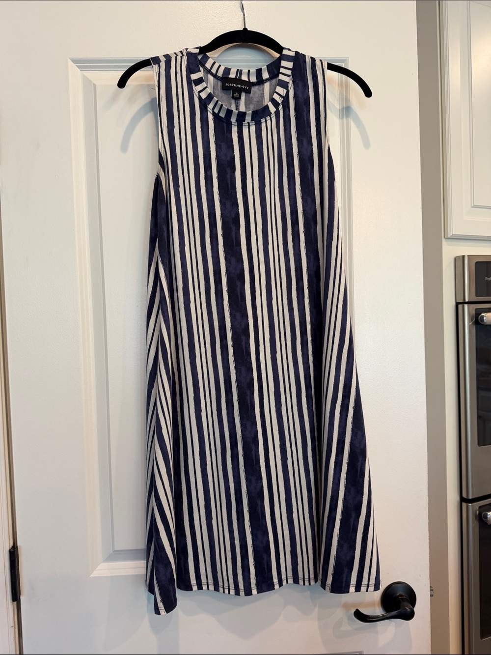 Striped Navy and White Sleeveless Mini Dress by White House Black Market